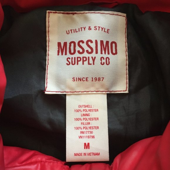 Mossimo Supply Co Women's Medium Red Puffer Jacket with Full Zip-Up Mock Neck - Picture 5 of 13